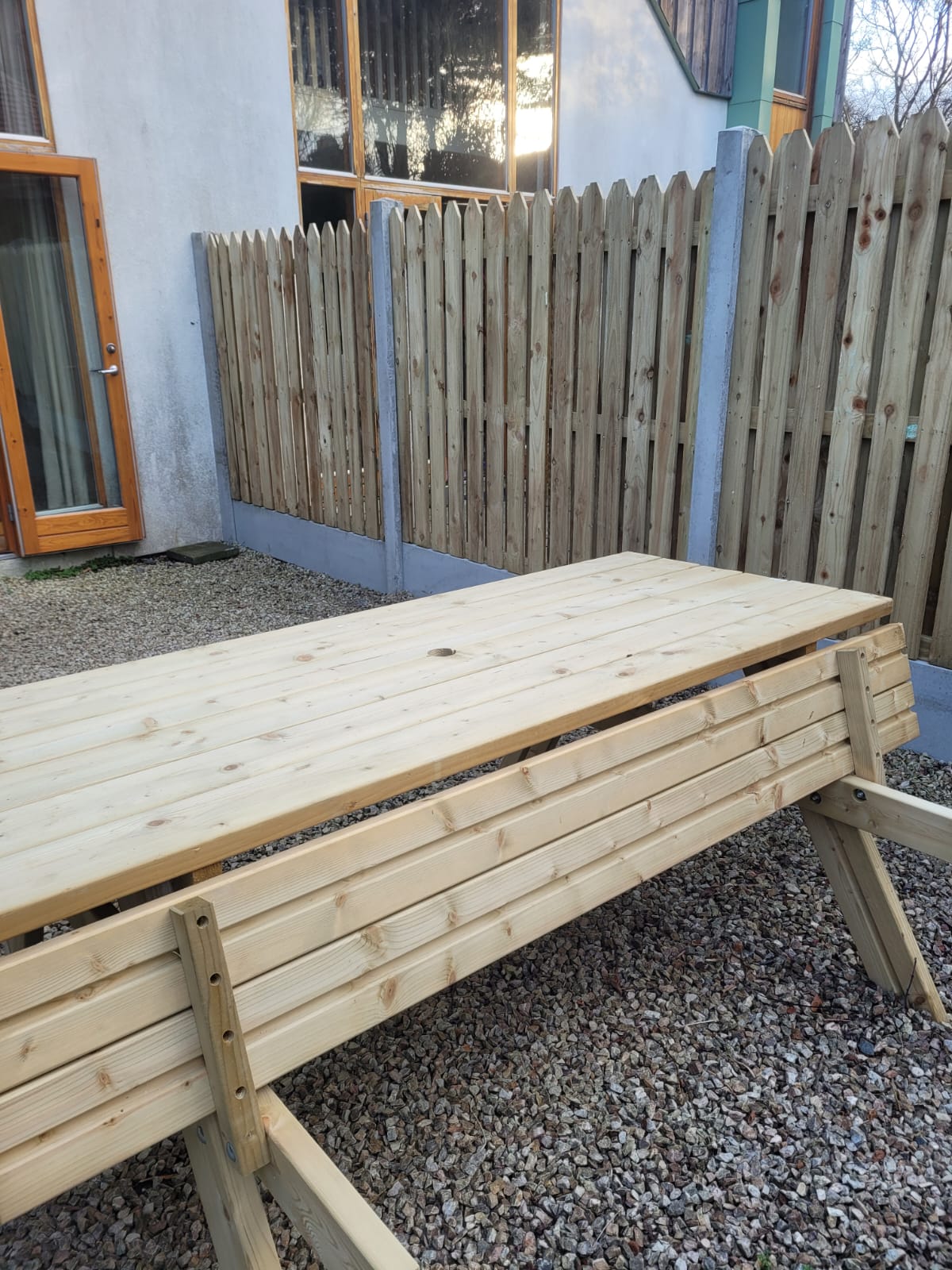 Custom built picnic bench