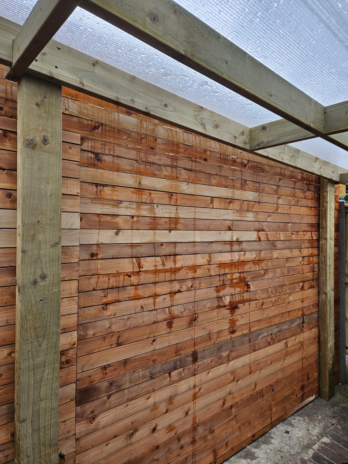 Wooden garden fence