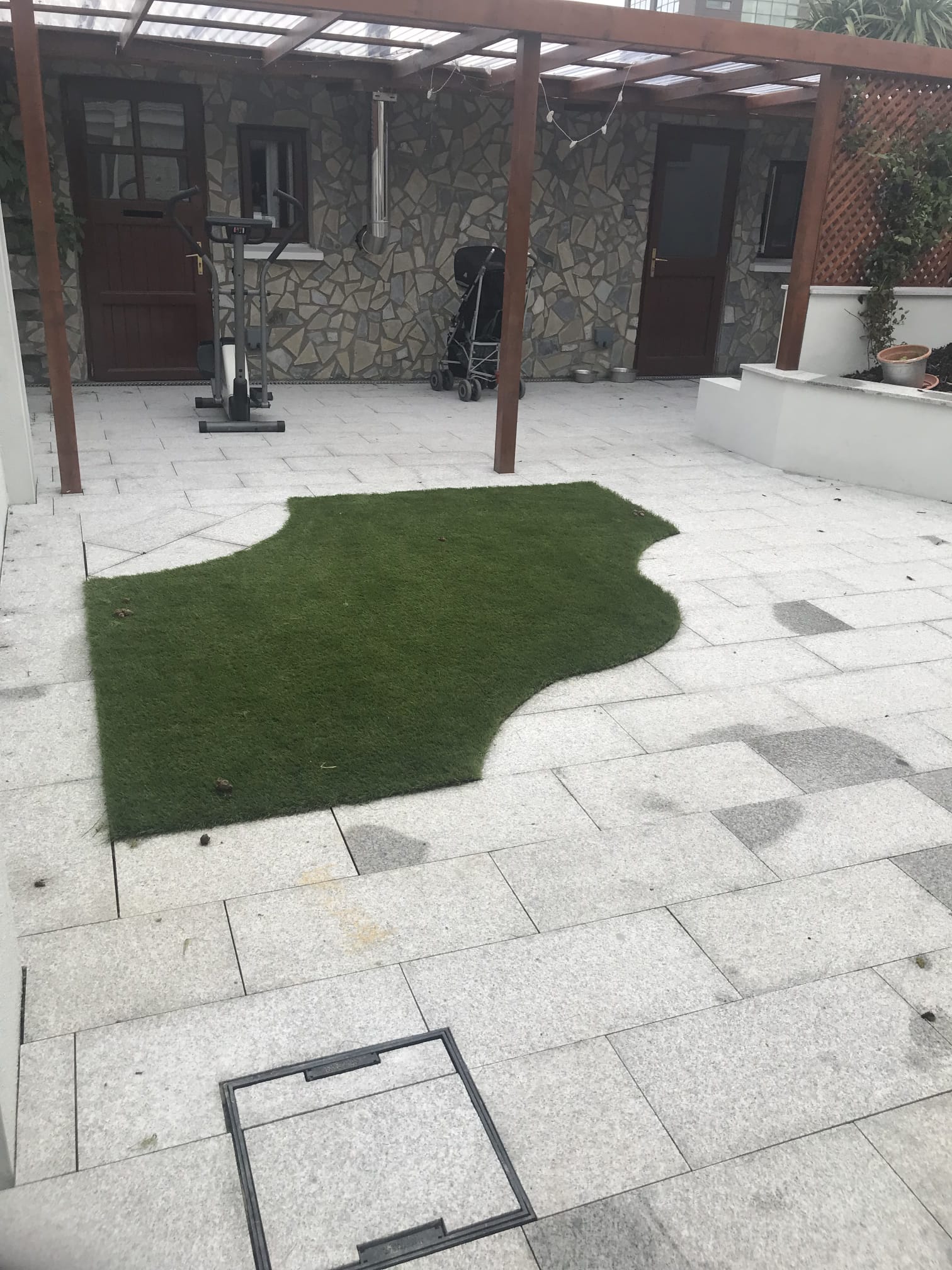 Back garden transformation with paving