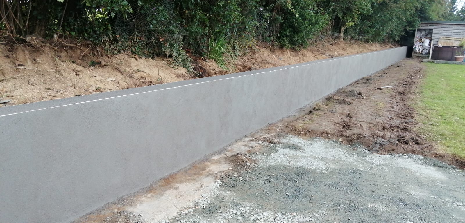 Garden wall before stones added